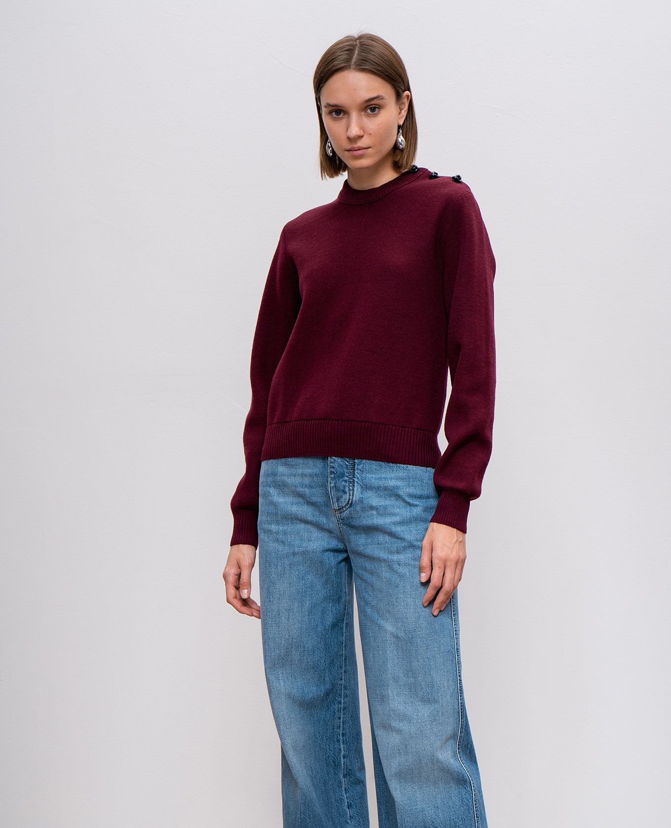 

Burgundy sweater made of wool Bottega Veneta