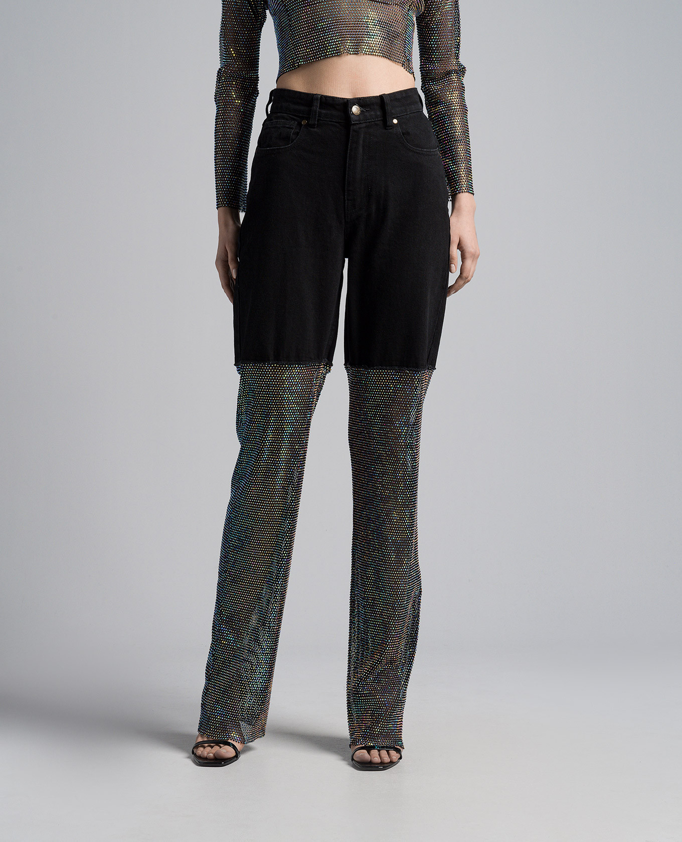 Black jeans with crystals Santa Brands 3