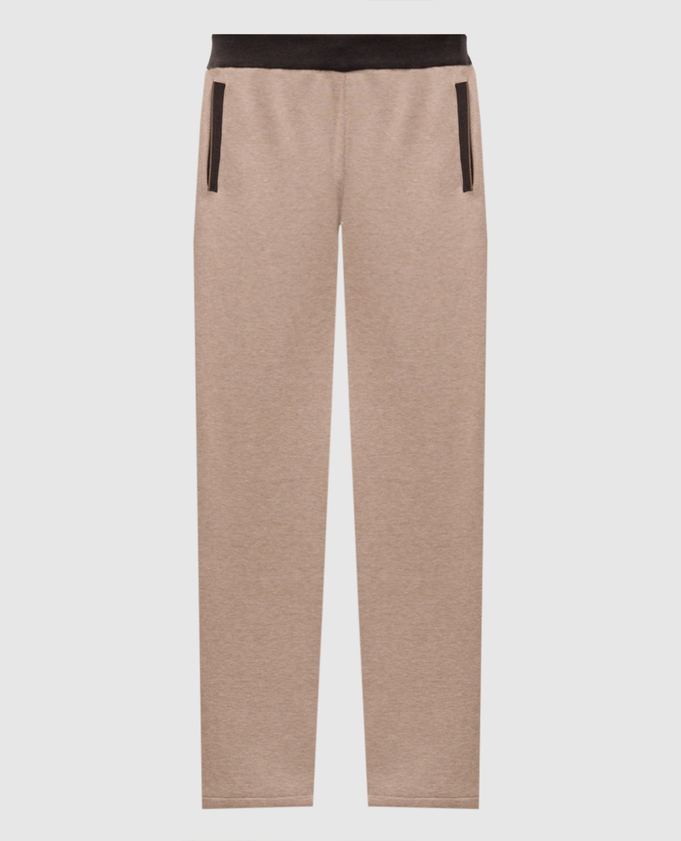 

Beige sweatpants with contrast piping Bertolo Cashmere