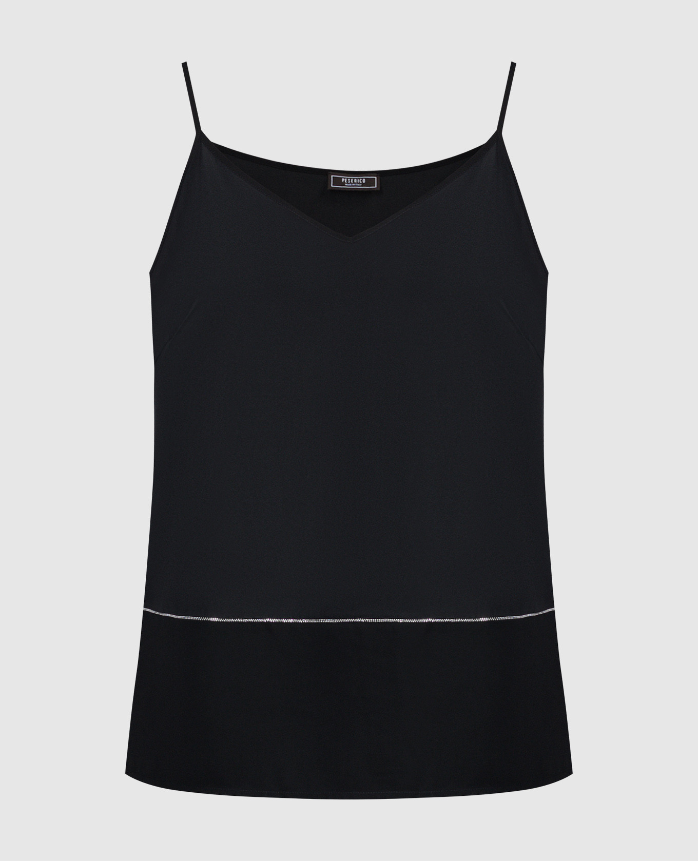 

Black silk top with monil chain Peserico