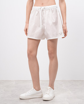 Prada White Re-Nylon Logo Shorts 22H8401WQ8