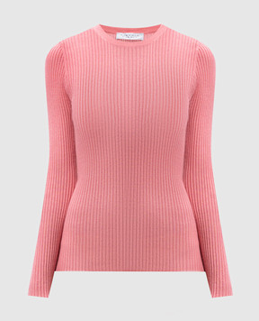 Gabriela Hearst Browning pink ribbed cashmere and silk jumper 3259246A003
