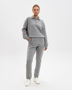 The Row Teo grey cashmere insulated sweatpants 8330K995