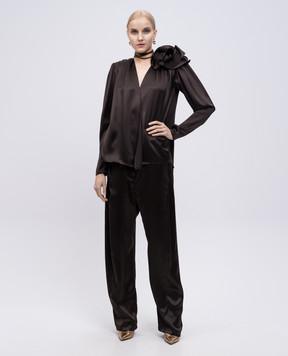 Magda Butrym Brown silk pants PANTS01151425