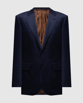 Stefano Ricci Blue checked wool jacket M1RF432000W0003T