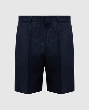 Agnona Blue linen shorts T809U1YU3014