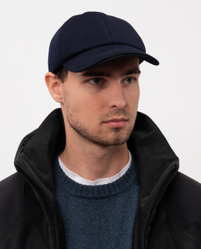 Sease Blue cashmere cap AC032TN098