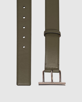 Alexander McQueen Khaki T-Bar Leather Belt 8052051AAVB