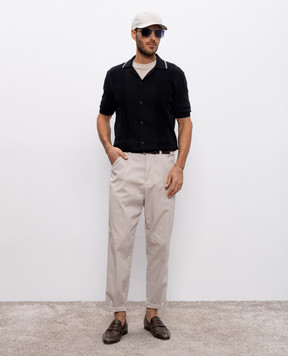 Brunello Cucinelli Black shirt with geometric pattern M29203415