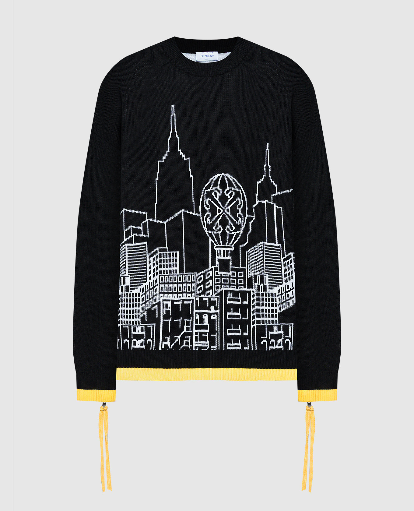 Black skyline sweater with a pattern off-white