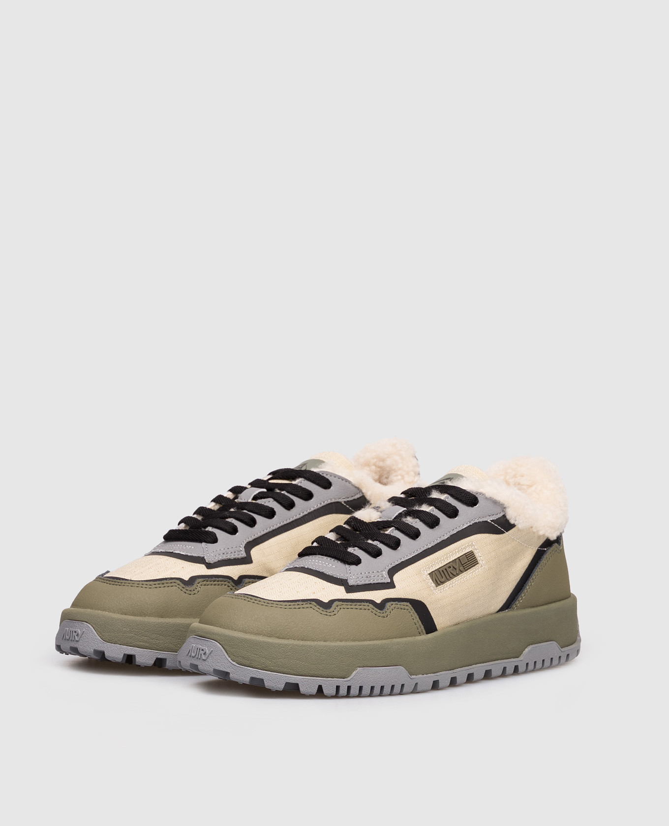 

Green WILDPACE combination sneakers with fur AUTRY