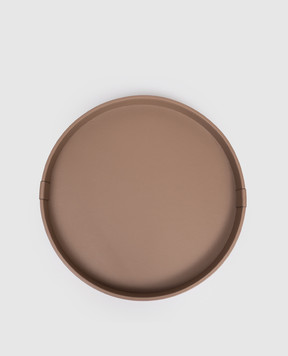 Brunello Cucinelli Brown leather tray with logo MLZSECVA40