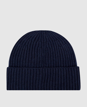 Brunello Cucinelli Blue cashmere hat with lapel M2293900