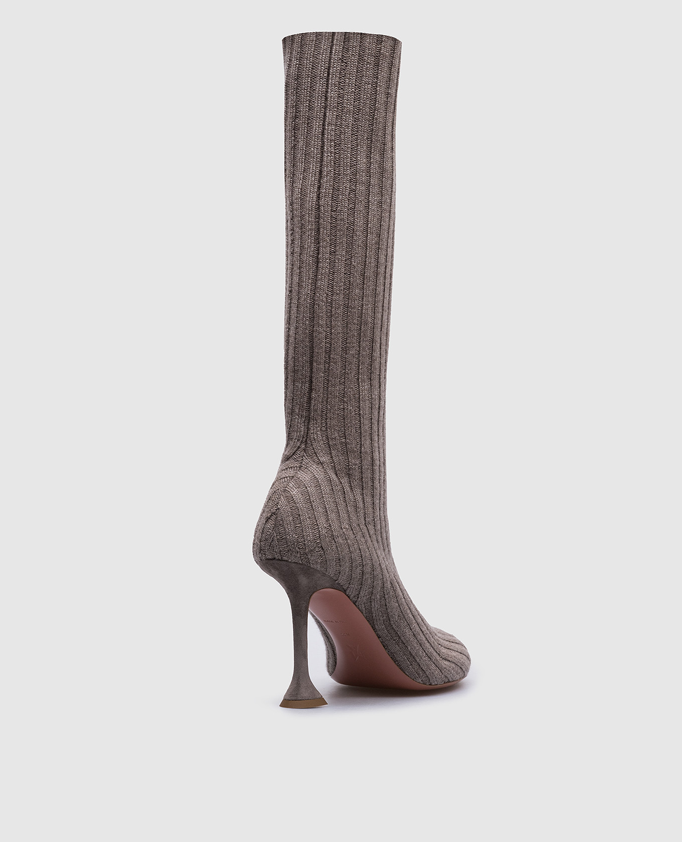 

Veneda beige boots made of ribbed wool Amina Muaddi, Brown