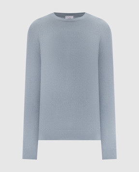 Brunello Cucinelli Blue cashmere jumper with monil chain M12144400