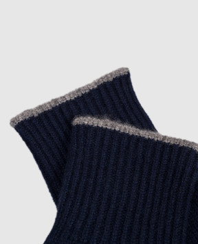 Brunello Cucinelli Blue cashmere gloves M2293118