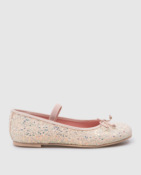 Pretty Ballerinas Children's beige ballet shoes Hannah with glitter 48793