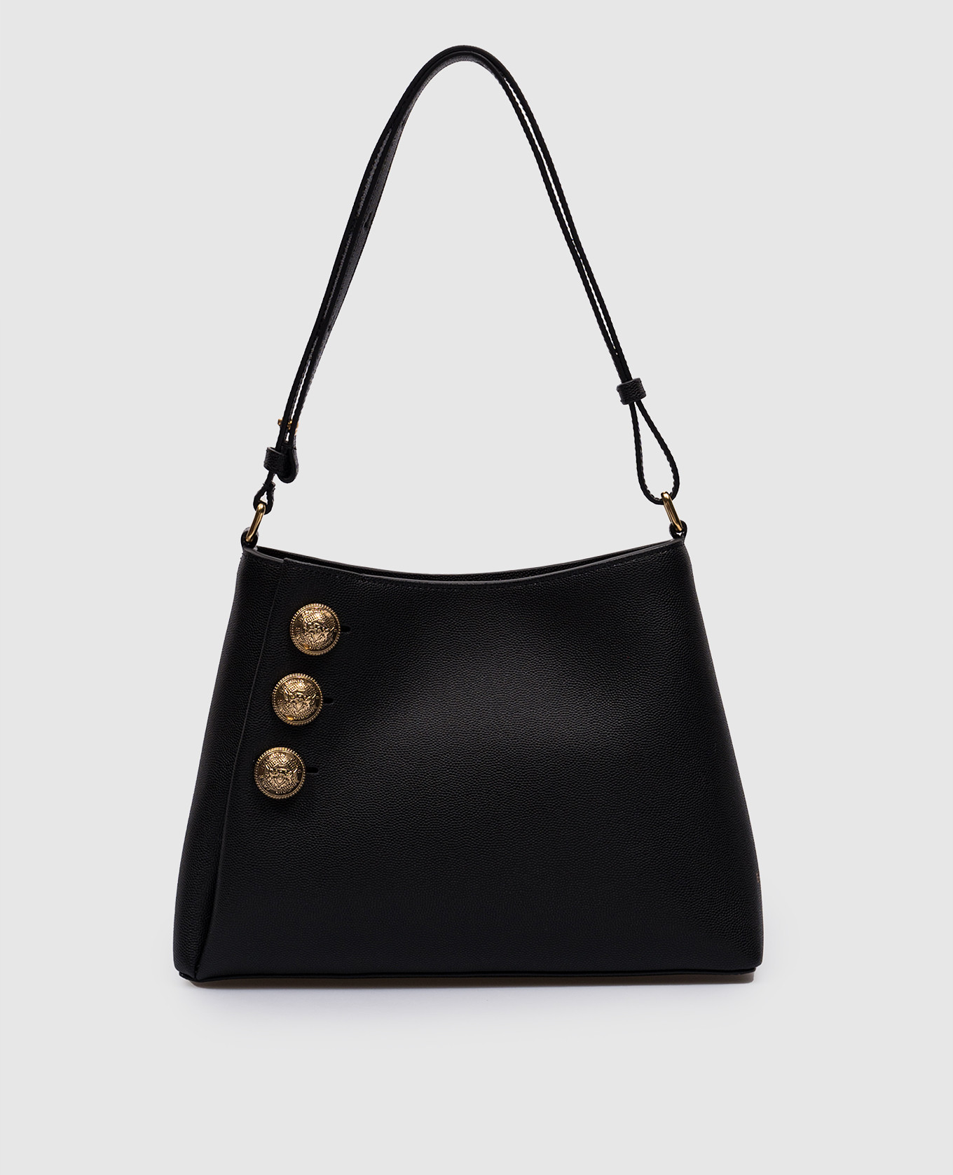 

Embleme black leather bag with heraldic emblem Balmain