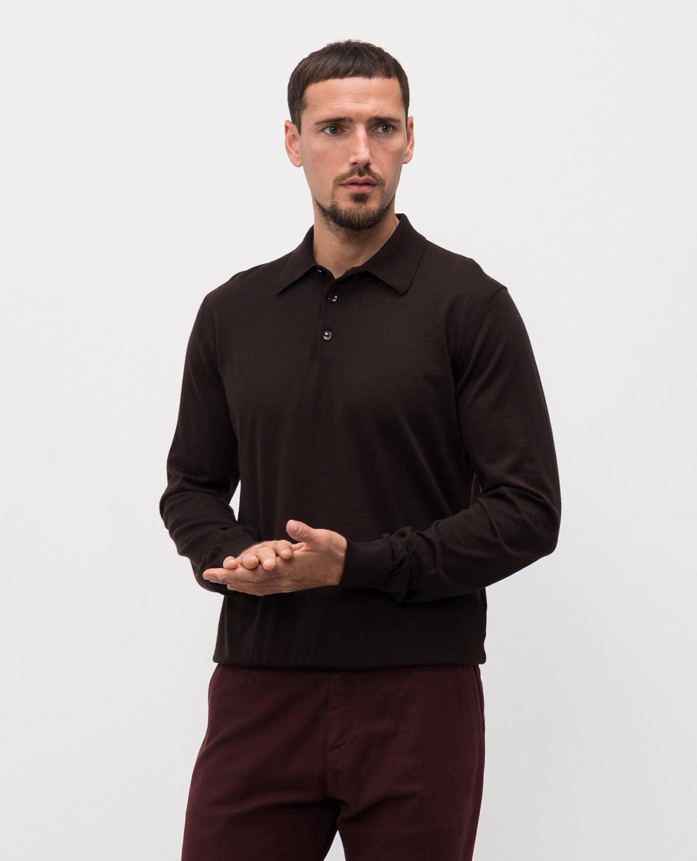 

Brown cashmere polo shirt Dolce&Gabbana