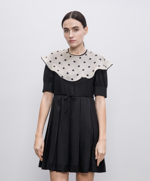 Valentino - Black pleated silk dress 6B3VAET090G - shop with European  delivery at Symbol