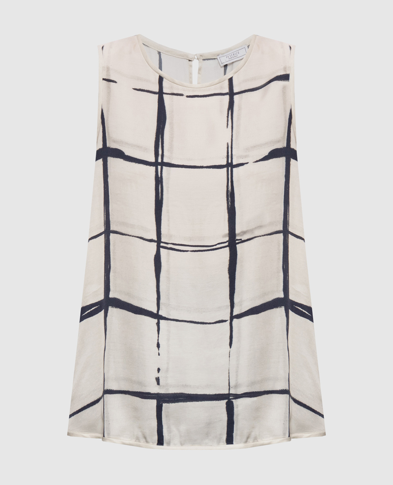 

Beige checked top Peserico