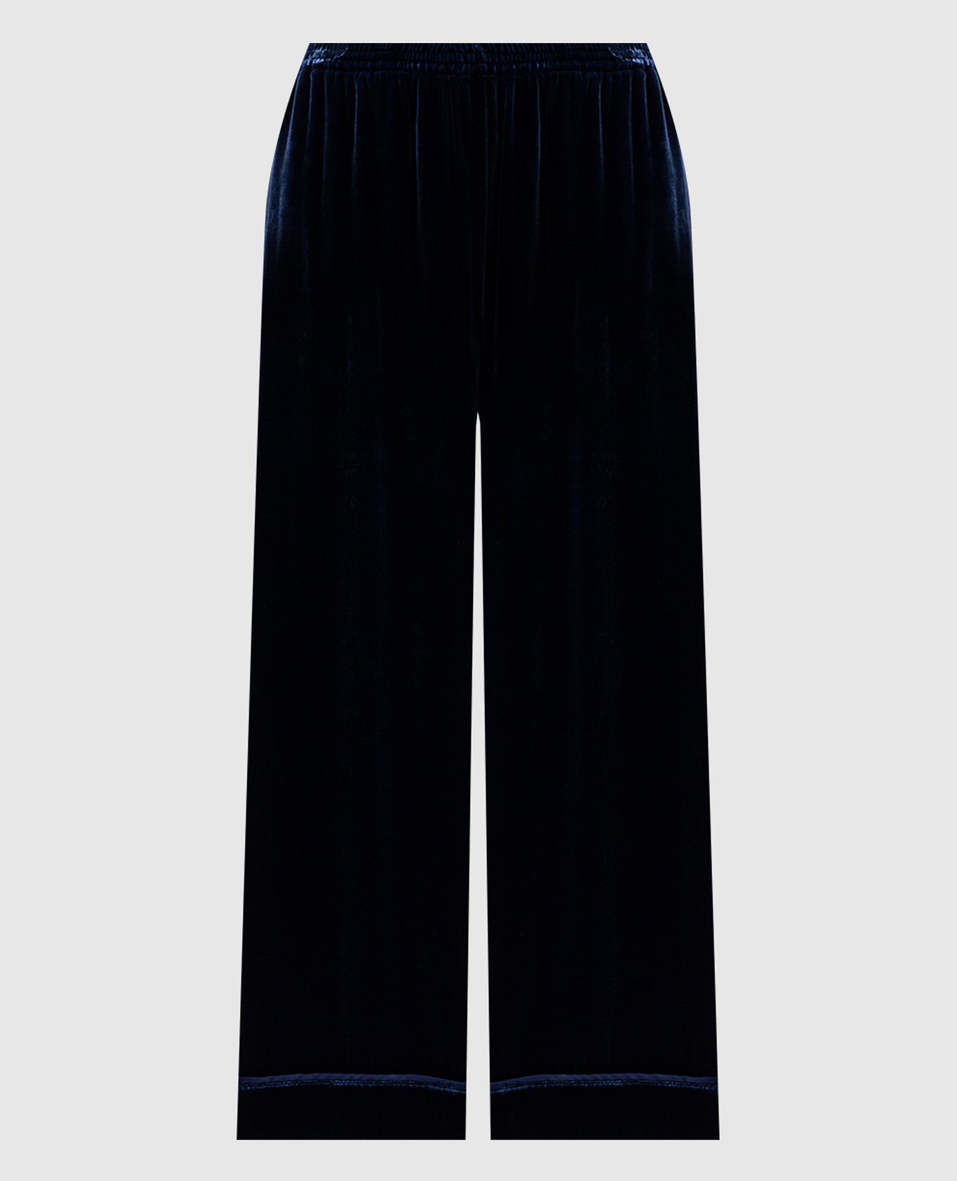 Brescia blue velvet trousers with silk Asceno