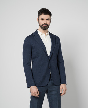Enrico Mandelli Blue jacket with wool A8T5215324