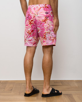 Dolce&Gabbana Pink floral swim shorts M4C42TISMKJ