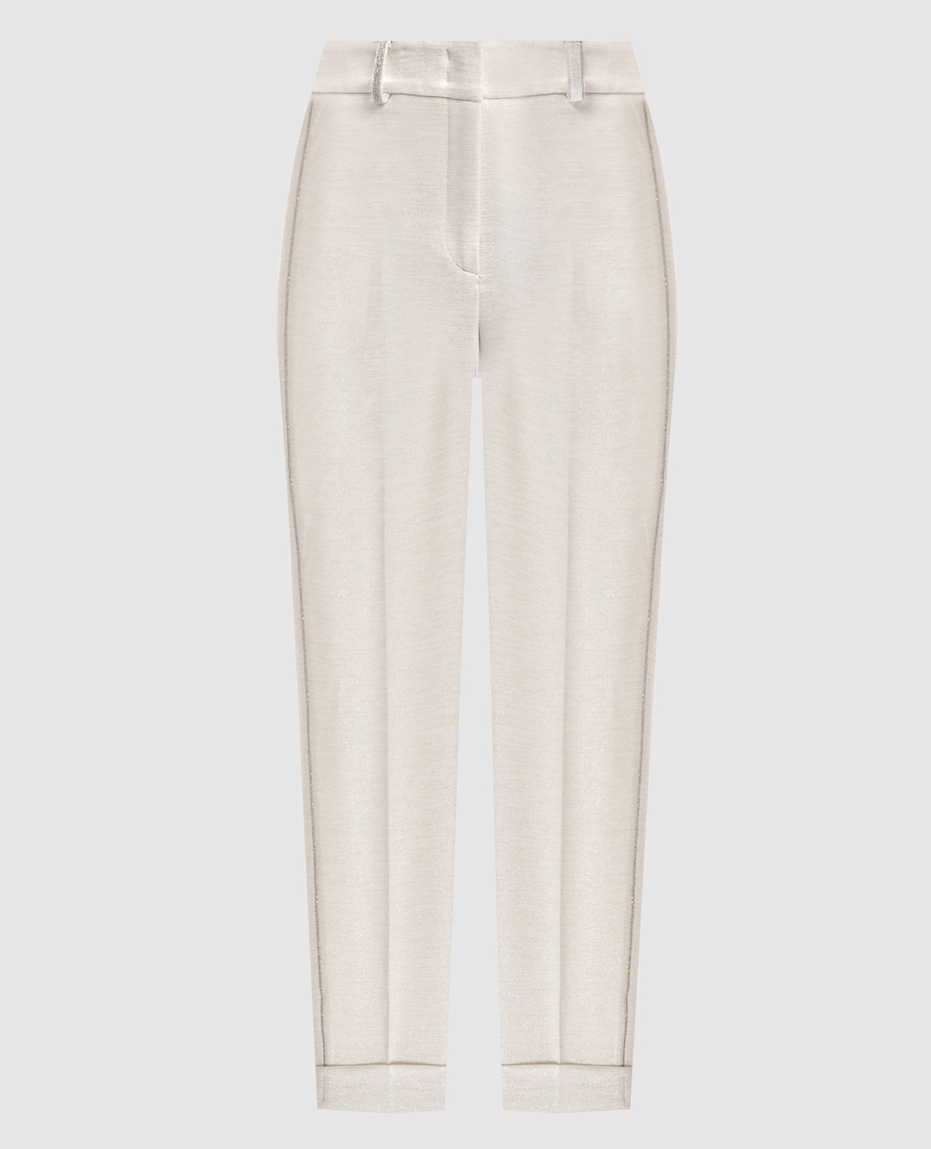 Beige pants with wool and lurex peserico