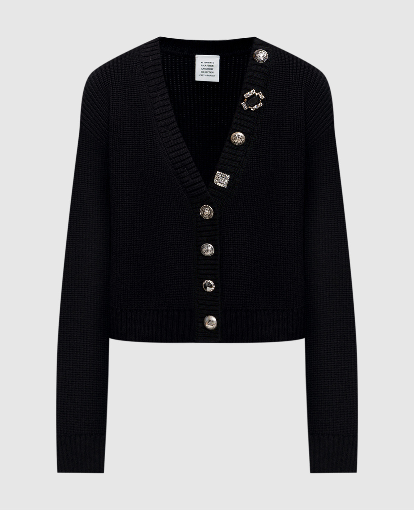 

Black merino wool cardigan Vetements