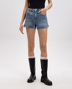 Alexander Wang Blue denim shorts with crystals 1WC1254609
