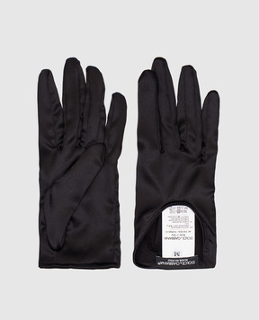 Dolce&Gabbana Black gloves made of silk FG125AFURAG