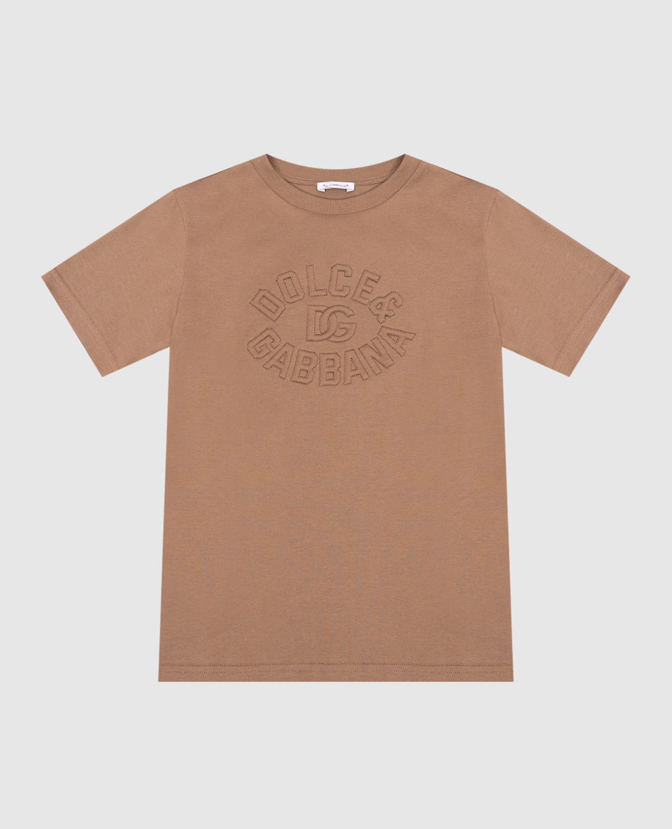 Children&#39;s brown T-shirt with logo Dolce&Gabbana