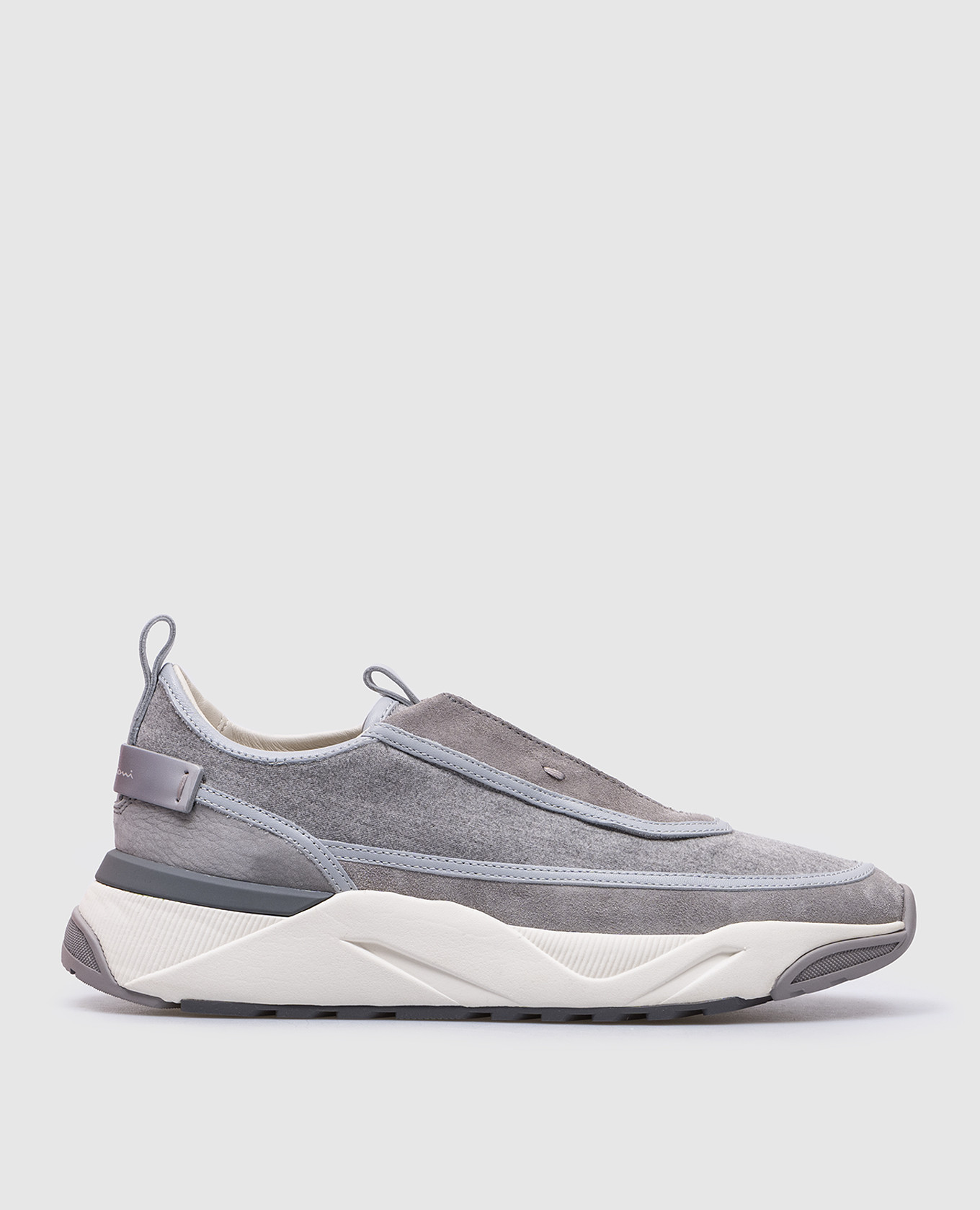 

Gray combination sneakers with logo Santoni, Grey