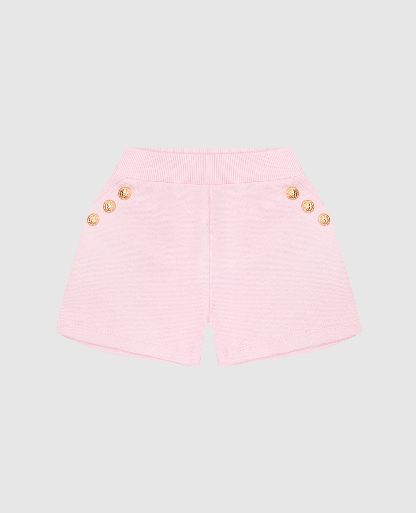 Children&#39;s pink shorts with branded rivets Balmain