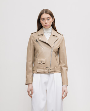 Babe Pay Pls Beige leather jacket CHIODOPELLE