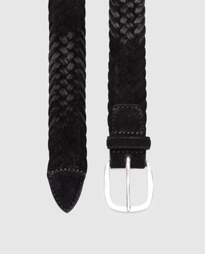 Orciani Black suede braided belt U07944WSUNER
