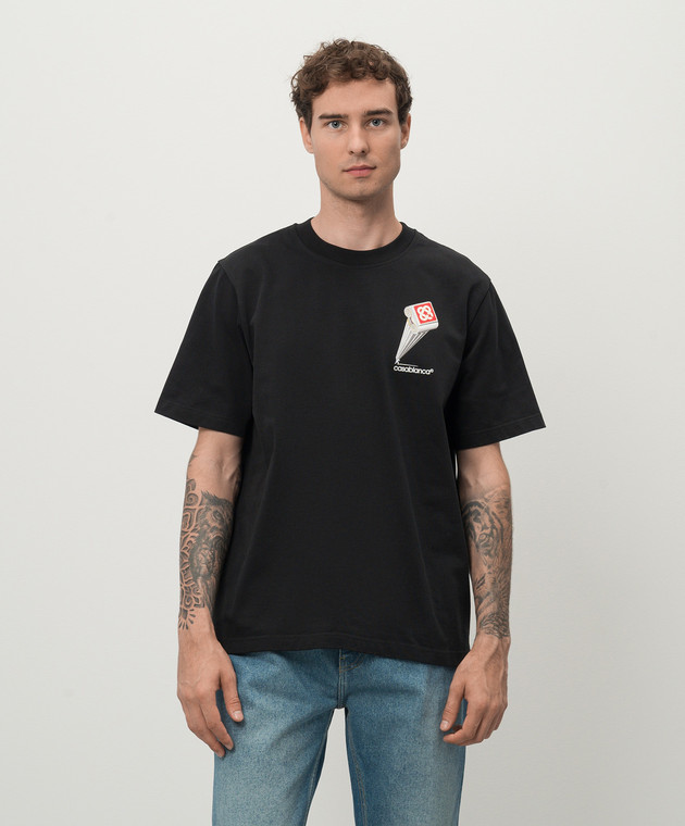 【関税込み】Casablanca ブラック Leaning Column Tシャツ Casablanca Leaning Column T-Shirt 'Black' — Kick Game