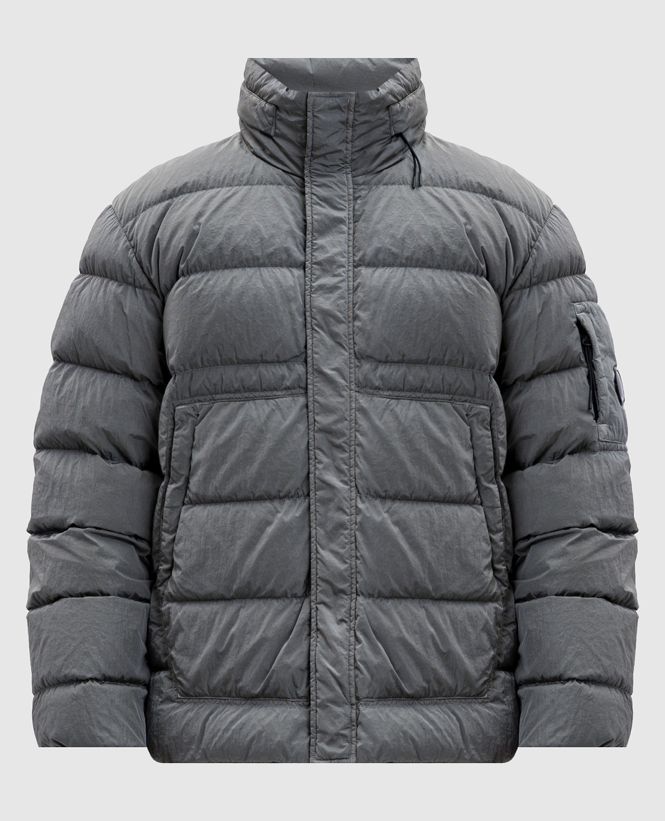 Green Chrome-R down jacket with logo C.P. Company