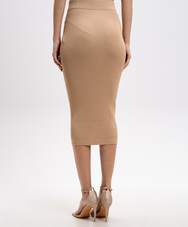 スカート BALMAIN Ribbed midi skirt Beige EF1LD022KI10 Balmain - Beige ribbed midi skirt with branded rivets