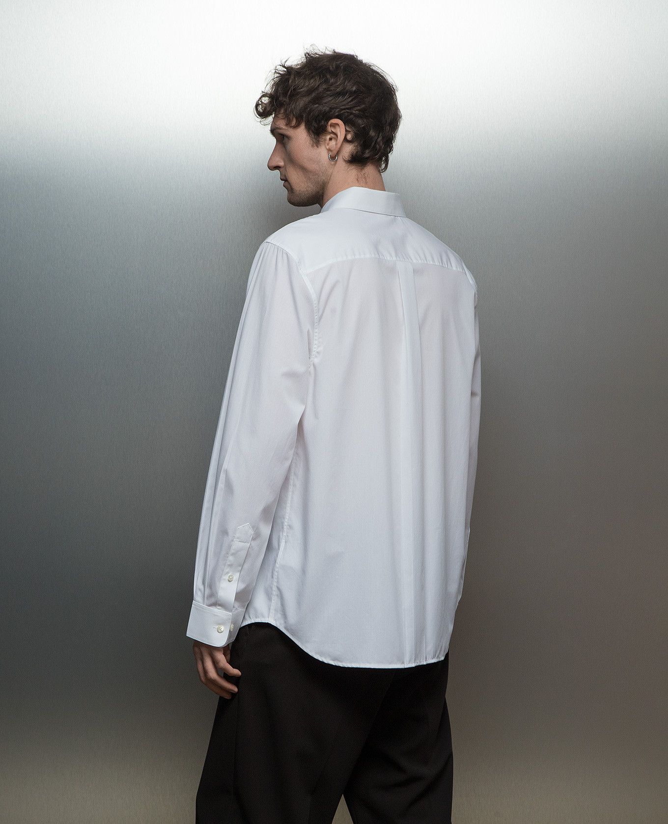 White shirt with monogram logo embroidery Helmut Lang 4