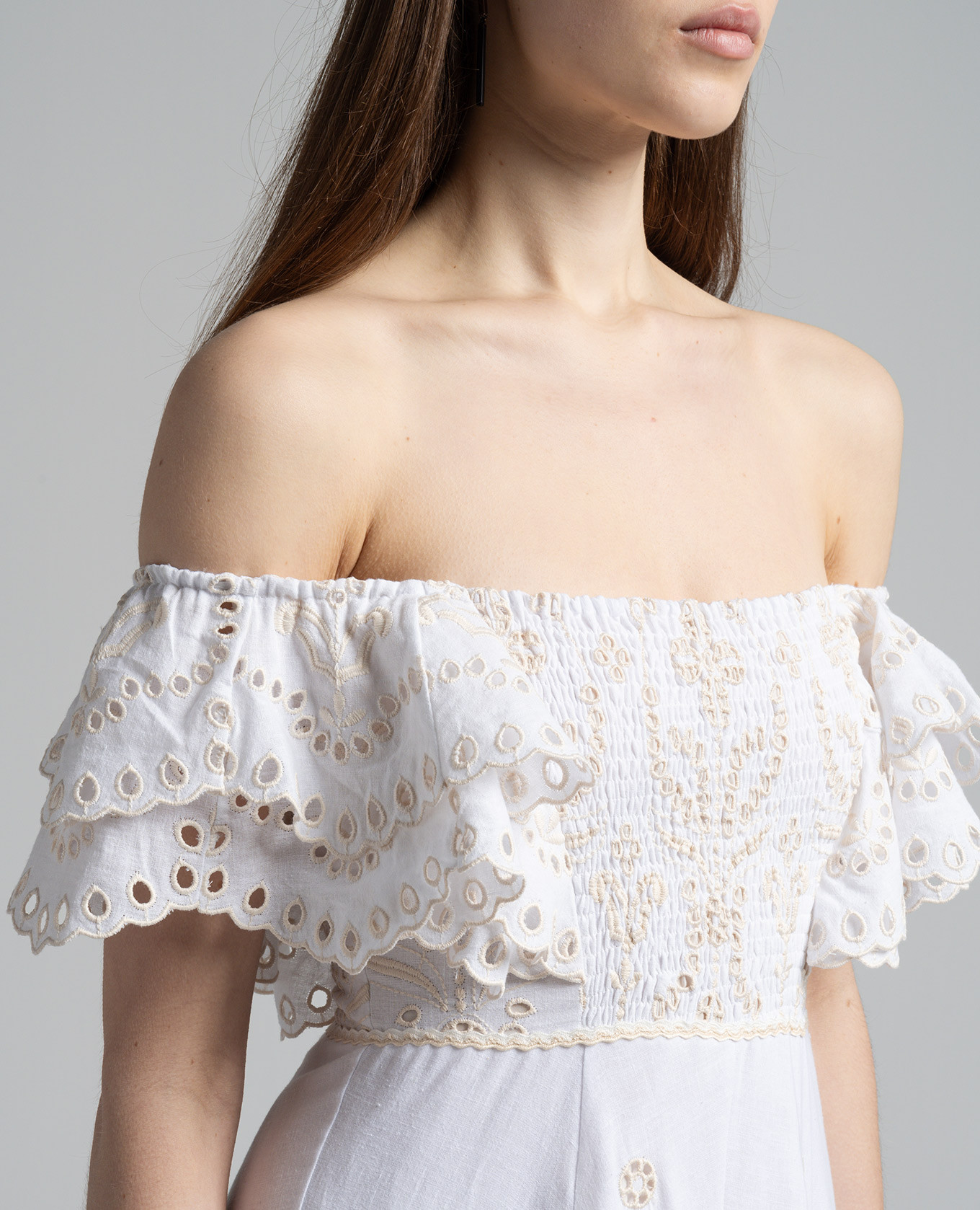 

Sheen white midi dress with embroidery Charo Ruiz