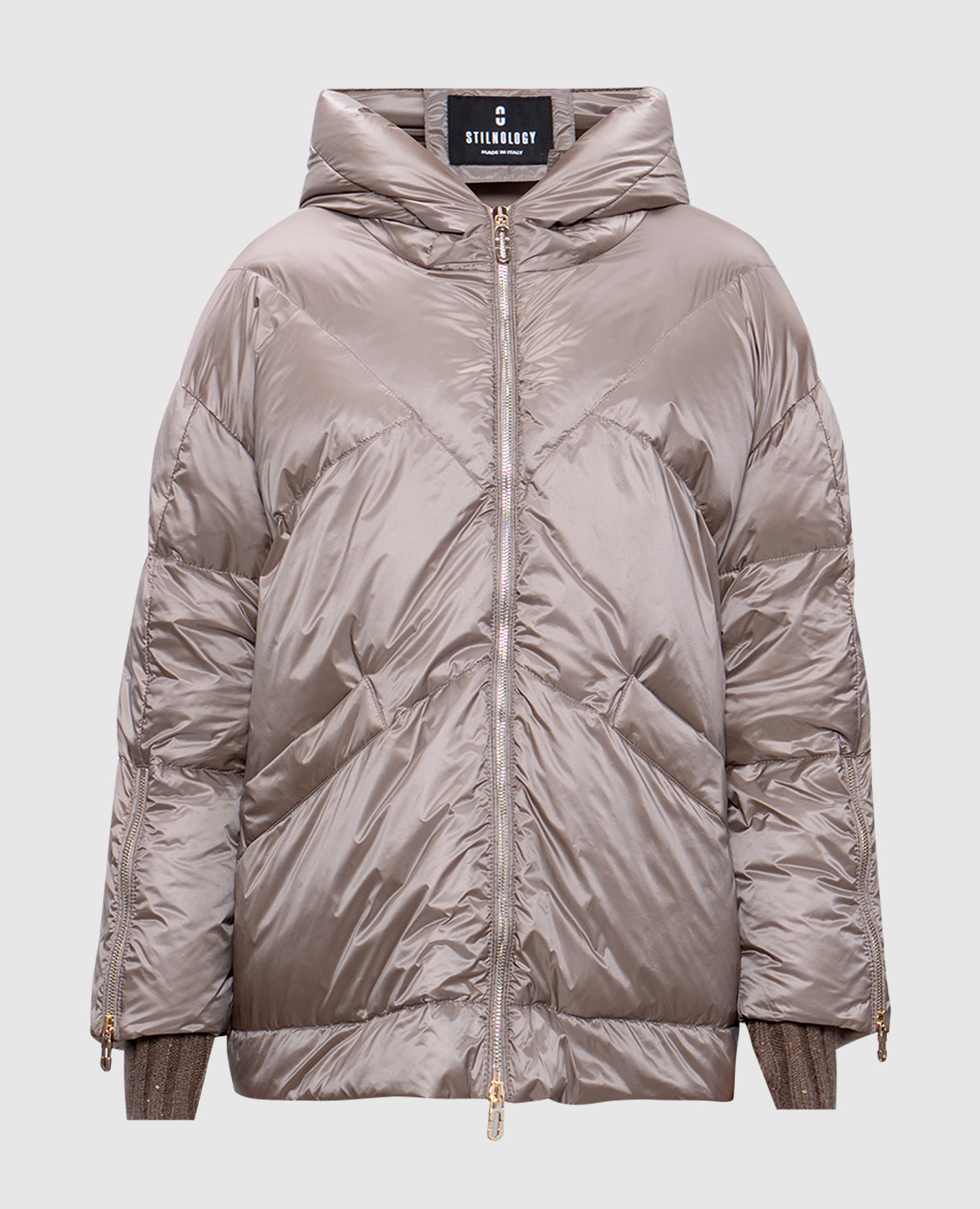 

Beige down jacket with logo Stilnology