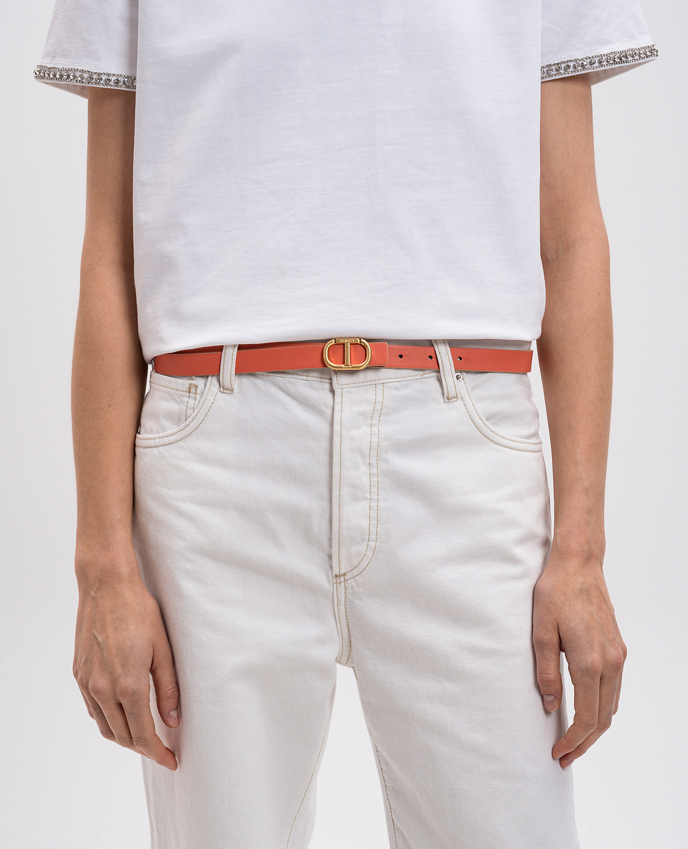 

Reversible combination belt with Oval T logo Twinset, White