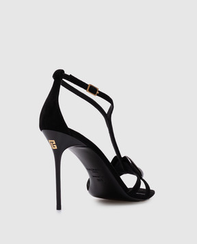 Balmain Black suede Lips sandals EN0UH127LCMK
