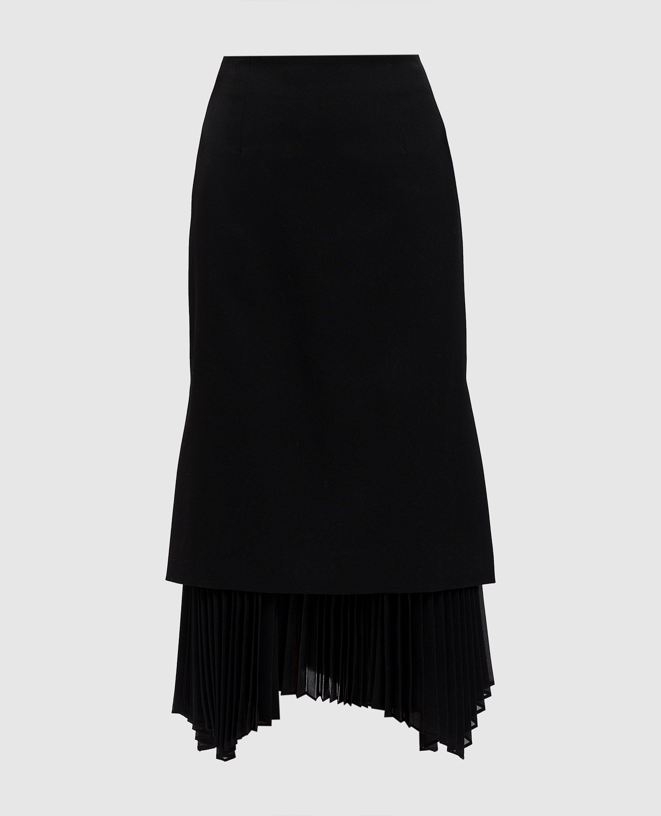 

Black pleated wool skirt Juun.j