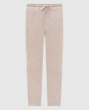 Brunello Cucinelli Beige cashmere and silk sweatpants MM8353243G