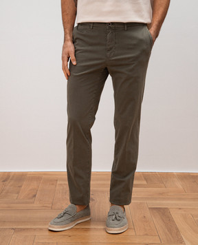 Peserico Green chinos with logo R54505T302481