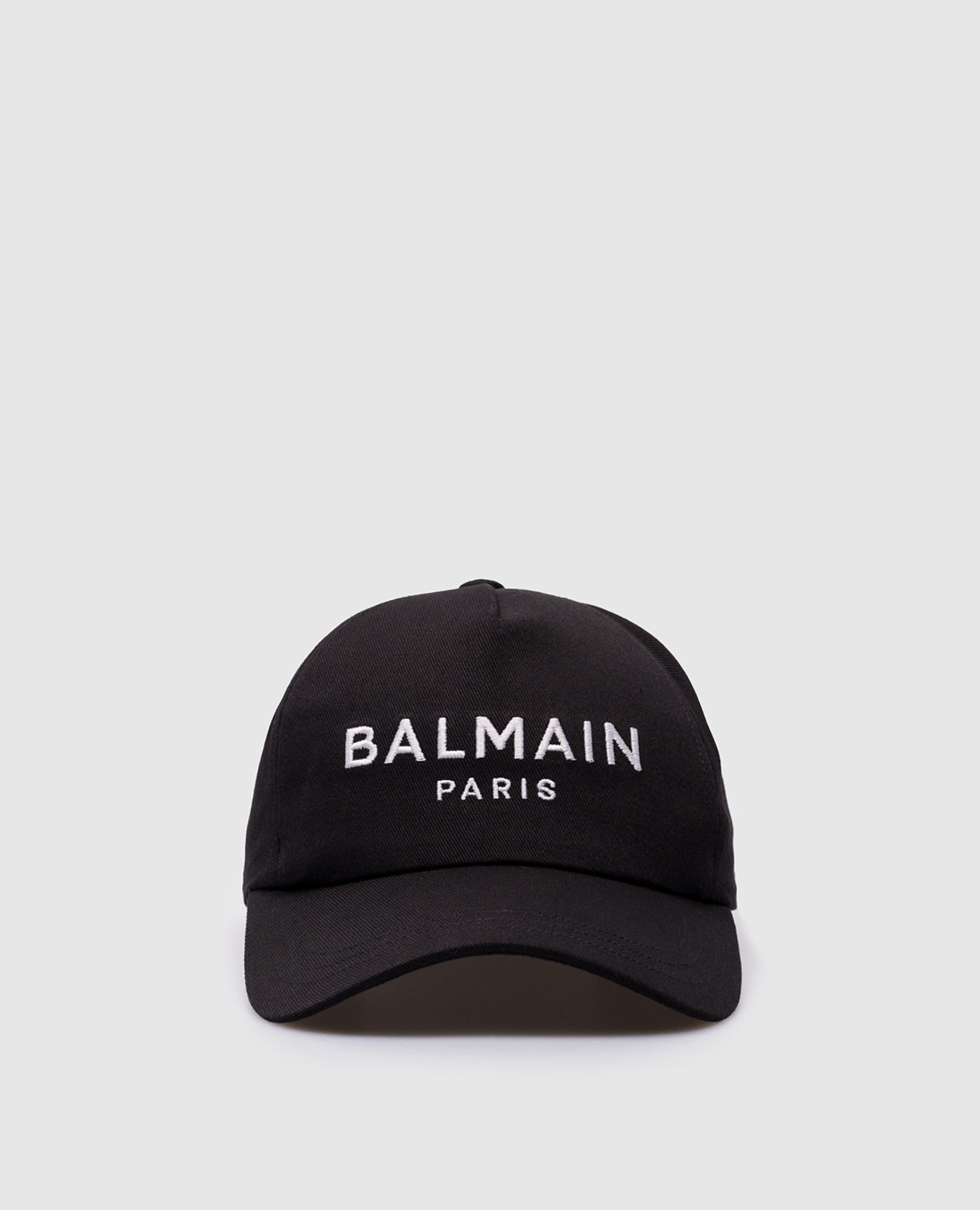 Balmain Black cap with contrasting logo embroidery