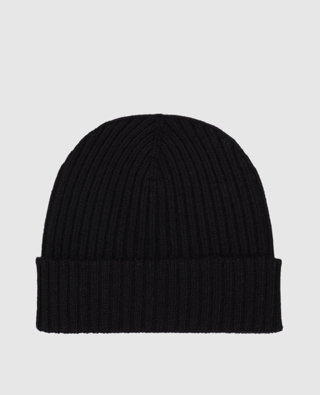 Black ribbed cashmere hat Agnona